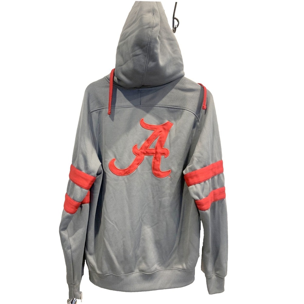 Alabama State Crimson Tide Jacket ‎ Large Gray Full Zip Mock Neck Russell NCAA